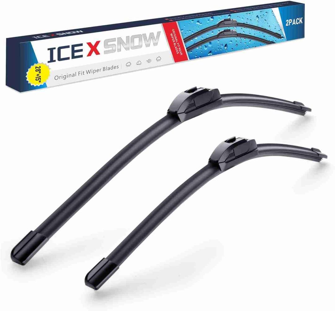 28"+15" Windshield Wiper Blades Replacement for Nissan Sentra 2019 2018 2017 2016 2015 2014 2013+More Cars (Pack of 2) Front Wiper blades,J/U Hook Adapter