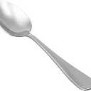 Amazon Basics Stainless Steel Dishwasher Safe Dinner Spoons with Round Edge, Large Tablespoons, 7.9 inches, Pack of 10, Silver