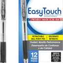 Pilot EasyTouch Refillable & Retractable Ballpoint Pens, Fine Point, Black Ink Pens, 0.7mm, 12-Pack