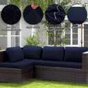 Outdoor Cushion Covers Set,8PCS Patio Furniture Couch Seat Slipcovers, Replacement for Sofa Sectional Chair (Cover Only)