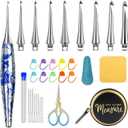 34 in 1 Interchangeable Crochet Hook Set - 3mm-8mm Ergonomic Crochet Hooks Set- Handle Crochet Hook Set for Beginners and Advanced Crafters