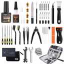 84Pcs 3D Printer Accessories, 3D Printer Tools Kit with Slotted Organizer Bag, PTFE Nozzle Anti-Stick Coating, T12 Needle Files, Deburring Tool, for All FDM/SLA, Bambu Lab, Ender 3, Anycubic,etc