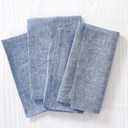 Solino Home Linen Cloth Napkins Set of 4-100% Pure Linen Chambray Indigo Dinner Napkins 20 x 20 Inch for Summer - Athena, Handcrafted and Machine Washable