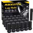 MIKKUPPA 24PCS M14x1.5 Lug Nuts - Replacement for Chevy Silverado 1500 Suburban Traverse, Ford F150, GMC Yukon Sierra 1500, Cadillac XT5 XT6 Aftermarket Wheels Black 2" Length 7 Spline Tire Nut