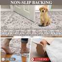 2x8 Runner Rug for Hallway, Washable Non Slip Kitchen Rugs, Beige