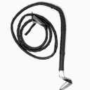 Skeleteen Faux Leather Black Whip - 6.5ft  Woven Costume Accessories Whips - 1 Piece