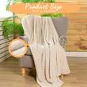 Buryeah 12 Pcs Flannel Throw Blankets Bulk Outdoor Wedding, Beige, 50 x 60 inch