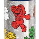 THERMOS FUNTAINER 16 Ounce Stainless Steel Vacuum Insulated Bottle with Wide Spout Lid, Mario