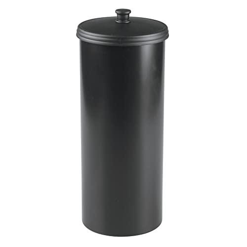 iDesign Freestanding Bathroom Toilet Paper Storage Holder for 3 Extra Rolls, Matte Black
