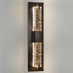 LED Wall Sconce Light: 19 Inch Black Modern Sconces Wall Lighting 3000K Dimmable Crystal Wall Lamps Indoor Bathroom Sconce Wall Mount Light Fixtures for Living Room/Bedroom/Hallway