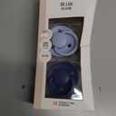 BIBS Pacifiers OneSize | 2-Pack Soothers | BPA-Free Symmetrical Nipple | Made in Denmark | Dusty Blue/Steel Blue De Lux Pacifier (One Size | 0-36 Month)