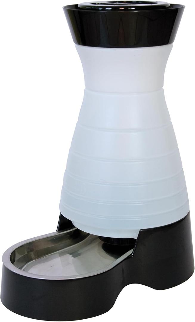 PetSafe Healthy Pet Water Station - Medium, 128 oz Capacity - Gravity Pet Water Fountain, Automatic Cat Water Fountain, Dog Water Fountain, Water Dispenser - Removable Stainless Steel Bowl Included