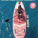 11'x34 Inflatable Paddle Board for Adults Youth, Extra Wide 430LBS Capacity SUP, Stable 2-3 Person Family for Lake Ocean Fishing Surfing Yoga, Includes Accessories