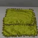 DEZENE Couch Pillow Cases 16x16 Chartreuse: 2 Pack Cozy Soft Pom-poms Velvet Square Throw Pillow Covers for Farmhouse Home Decor (16" x 16" (Pack of 2))
