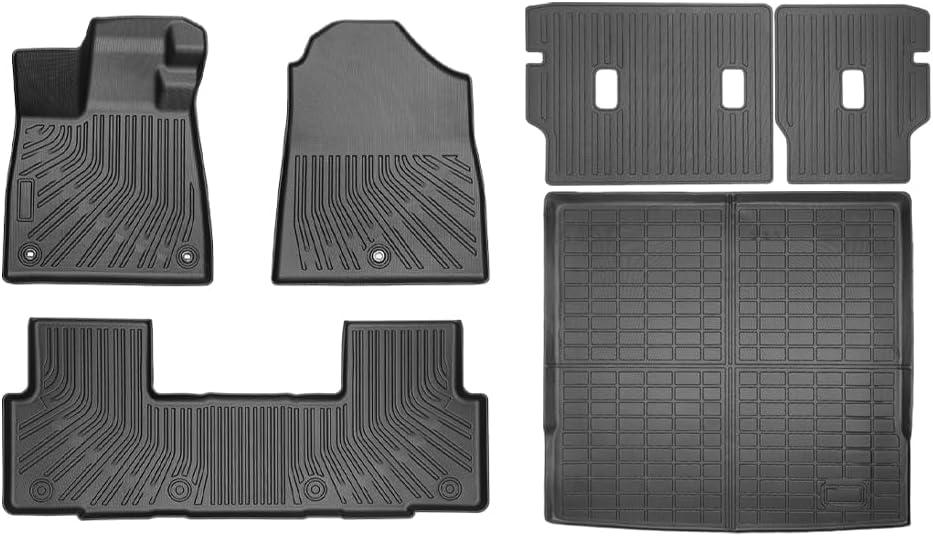 Custom Fit Floor Mats & Cargo Liner for 2026 Honda Passport TrailSport/RTL, Full Set All-Weather TPE Floor Liners 1st & 2nd Row with Backrest Protectors, 2026 Passport Accessories, Black