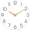 cicininc Wall Clock, 14 Inch Wooden Silent Non-Ticking, Decorative Battery Operated Wall Clocks for Bedroom, Kitchen, Home, Living Room, Office, School, Hotel (White)