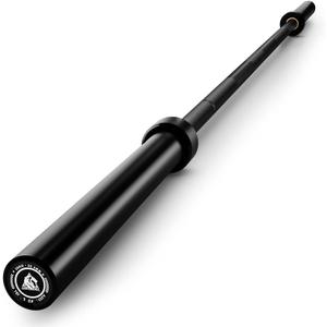 LIONSCOOL 7FT Olympic Barbell for Weightlifting, Power Lifting, 2 Inch Strength Training Bar for Squats, Deadlifts, Presses, Rows, Curls - 700lbs/1000lbs/1500lbs Capacity (Black E-coating, 700LBS, Center Knurl)