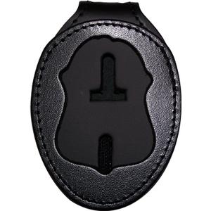 Perfect Fit FBI Belt Clip Badge Holder with Pocket and Chain (Cutout PF39)