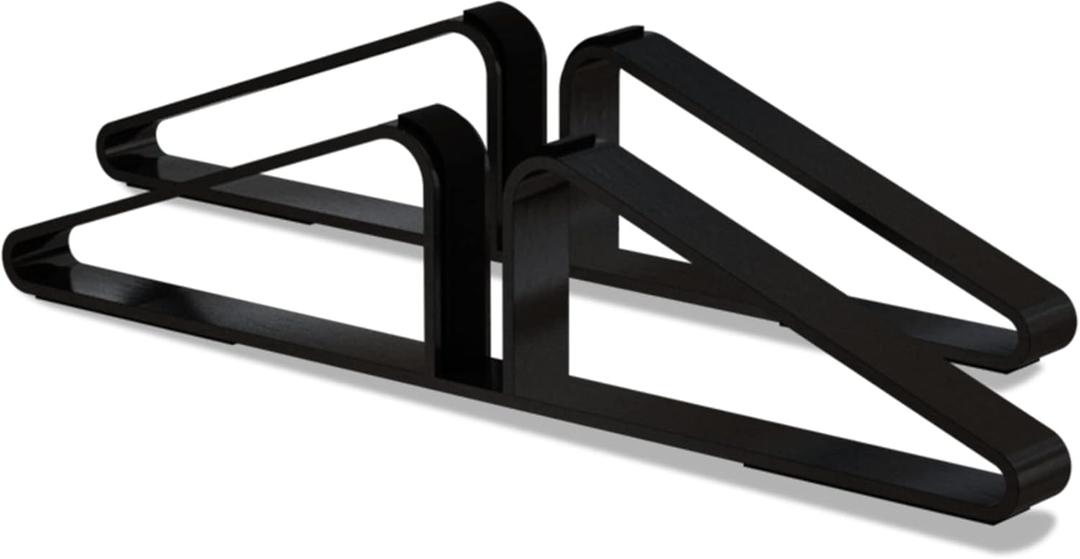 2 x PUPETPO Freestanding Pet Gate Metal Support Feet, Triangle Support Feet Set of 2 for Extra Wide Foldable Pet Gate, Easy to Install, A Pair of Safety Fence Feet for Wooden Dog Gate, Black