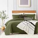 California Cal King Size Cloud Quilt Bedding Sets with 2 Pillow Shams, Green Olive Oversized Lightweight Bedspread Coverlet, All Season, 3 Pieces, 118x106 inches