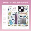 Goodon for iPhone 14 Plus Case Wallet - Flip Folio Leather Cover with Trendy Floral Design, 4 Card Slots & Kickstand Function, Stylish Protective Phone Case for Women and Girls - Eyes