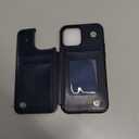 Arae Compatible with iPhone 13 Pro Max Case Wallet Flip Cover with Card Holder and Wrist Strap for iPhone 13 Pro Max 6.7 inch-Blue