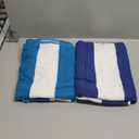 Kaufman - Large Beach Towels | 30" x 60" Terry Cabana Striped | Absorbent, Quick-Drying | 100% Cotton Thick Beach Towels (Blue & Turquoise) (2-Pack)