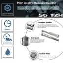 3/8-16 x 5 Socket Head Cap Screws Bolts, 10Pcs 304 Stainless Steel 18-8, Allen Socket Hex Drive, Partially Threaded, Bright Finish by SG TZH(with Hex Spanner)