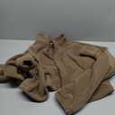 QINSEN Women's Full Zip Fleece Short Jacket Warm Winter Long Sleeve Stand Collar Sherpa Crop Coat Chestnut M