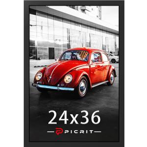 Picrit 24x36 Black Poster Frame, Wall Mounting Picture Frame for Gallery Wall, Vertical and Horizontal Hanging, 1 Pack