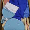 WHOHOLL 9 Pcs Wooden Kids Cleaning Toy Set, Cleaning Toys for Toddlers 3-6, Housekeeping Play Set Includes Broom Mop Duster Dustpan Sponge and Organizing Stand, Christmas Birthday Gifts for Boys Girls