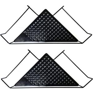 Bioristar 2-Pack Iron Office Cubicle Floating Corner Shelf (Medium, Black, Art Deco, Hanging, 2 Shelves, 16.2x11x2.36 inches)