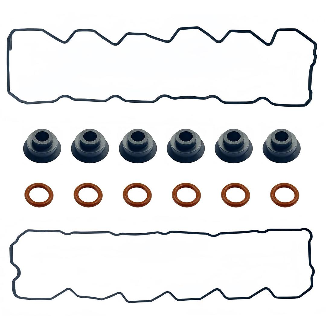 Upper Valve Cover & Lower Rocker Box Gaskets Kit Compatible with Dodge Ram 2003 2004 2005 2500 3500&2008 5.9L 2500 3500 Cummins ISB QSB