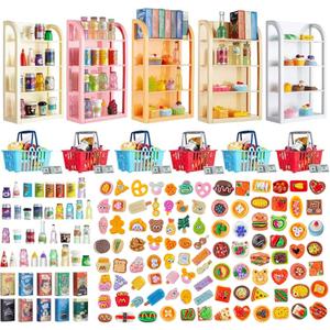 164pcs Miniature Supermarket Shelves Furniture Model 4 Layers Shelf Display Rack Doll House Accessory Storage Bookshelf Accessories Mini Locker Decor Food Drink Bottle Toy Cosplay Game Party 164pcs Miniature Supermarket Shelves Furniture Model 4 Layers Shelf Display Rack Doll House Accessory Storage Bookshelf Accessories Mini Locker Decor Food Drink Bottle Toy Cosplay Game Party