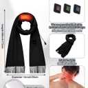 3 Pcs USB Heated Hat Scarf Gloves Set for Men Women Warm Gift No Power Supply Included (Black)