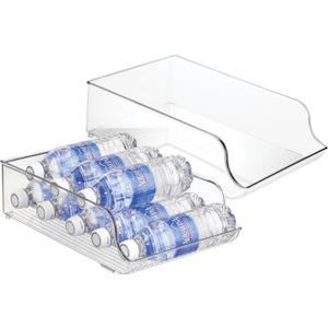 iDesign Water Bottle Organizer for Fridge - Set of 2 - Clear - Made in USA iDesign Water Bottle Organizer for Fridge - Set of 2 - Clear - Made in USA