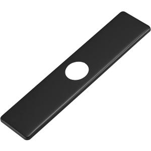 Matte Black Faucet Plate, Sink Hole Cover, Faucet Deck Plate 10 Inch 1 or 3 Hole Long Rectangle Cover Deck Plate Faucet Escutcheon for Bathroom Kitchen Vanity Sink Faucet Stainless Steel