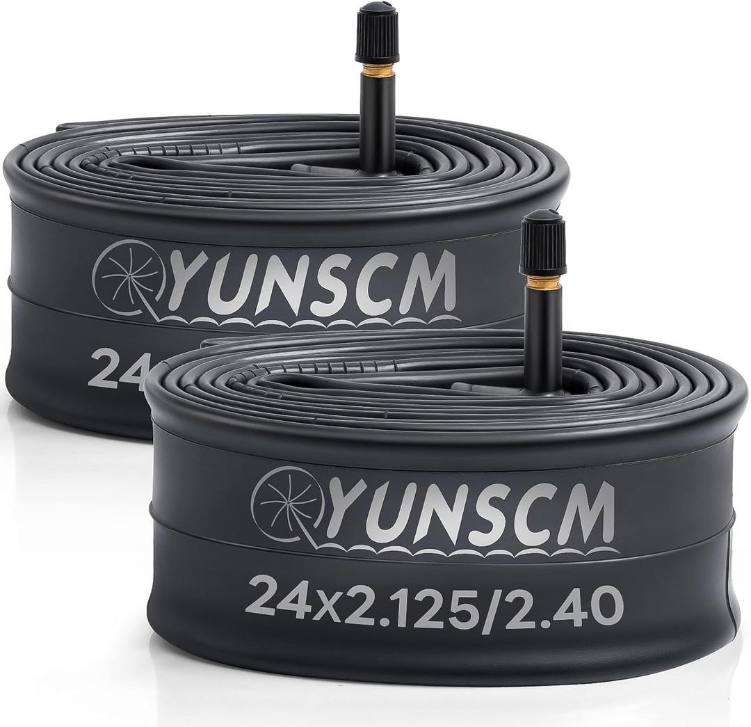 2-PCS 24" Bike Tubes 24x2.125/2.20/2.25/2.30/2.35/2.40 Bicycle Tubes Compatible with 24"x2.125"-2.40" AV32MM Schrader Valve/FV48mm Presta Valve Road Mountain Bike Bicycle Tire Tubes
