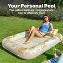 SLOOSH Inflatable Tanning Pool Lounger Float, 70" x 46" Pool Floats Adult with Pillow, 4 in 1 Suntan Tub Raft Floatie,Sunbathing Bed Lounge for Water Blow Up Kids Ball Pit Party Gifts, L-Golden White
