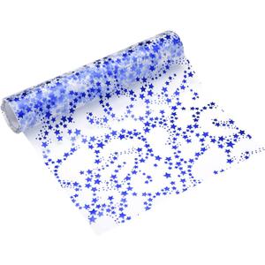 uxcell Blue Table Runner Roll, 11" x 30 Feet Sequin Foil Metallic Mesh Table Runner Decor Sparkle Foil Thin Table Decoration Centerpiece for Wedding Birthday Party Christmas