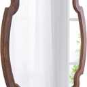 Hanging Farmhouse Oval Mirrors for Wall Decor 16 X 22 Inch, Handmade Burning Finished Oval Bathroom Mirrors for Over Sink, Rustic Wood Mirror for Entryway, Horizontal or Vertical