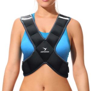 EMPOWER Weighted Vest for Women with Reflective Strips Fixed 8lbs, Adjustable 4-10lbs (4 in1) or Adjustable10-16lbs (4 in 1), Strengthen Muscles, Boost Bone Health, and Burn More Calories for Workout - Rucking Vest