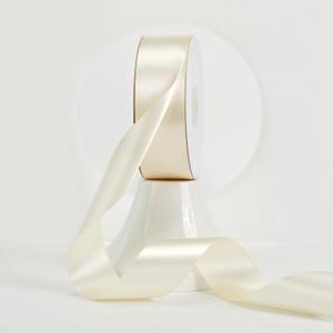 MEEDEE Ivory Satin Ribbon 1-1/2 Inch Ivory Ribbon Lux Double Faced Satin Ribbons by 50 Yards Beige Polyester Satin Ribbons for Crafts, Weddings, Flower Bouquet, Holiday Decorating