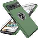 for Pixel 7 Case with HD Screen Protector, Shockproof for Google Pixel 7 Phone Case with 360 Magnetic Ring Holder Kickstand Phone Case for Google Pixel 7,Green