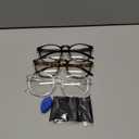 IBOANN Chic & Comfy Blue Light Glasses for Women - 3-Pack Round Frames, Screen-Ready Style with UV Protection Coating (A3 Light Black & Acorn Tortoise & Transparent)