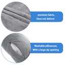 2 Packs Neck Roll Pillow Cover, Crystal Velvet Cervical Neck Pillow Case Bolster Pillowcases for Cylindrical Cushion Soft Travel Pillow Case Cover Cylinder Pillow Covers for Home(Gray)