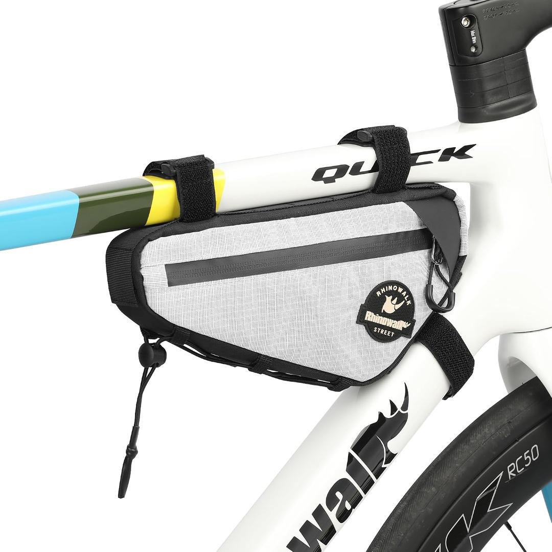 Rhinowalk Bike Frame Bag Waterproof Bike Triangle Bag Bicycle Pouch Professional Cycling Accessories-White