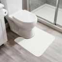 Toilet Rugs U Shaped Bathroom Rug,Machine Washable Non Slip Quick Dry Super Absorbent Ultra Thin Toilet Mats for Bathroom Toilet.Cream,1'8"x2'(20x24inch)