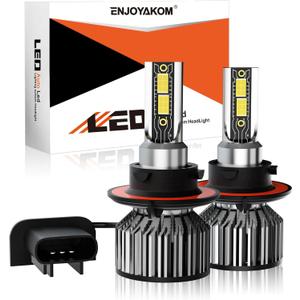 ENJOYAKOM Compatible for Ford F150 2004-2014 Light Bulbs, 24000LM 600% Brighter 9008/ H13 Fog Bulbs Lights 6500K White 1:1 Size Replacement with Cooling Fan, Plug and Play, Pack of 2