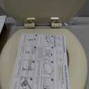 Angol Shiold Slow Close Wood Toilet Seat（Biscuit, Round 16.5''）